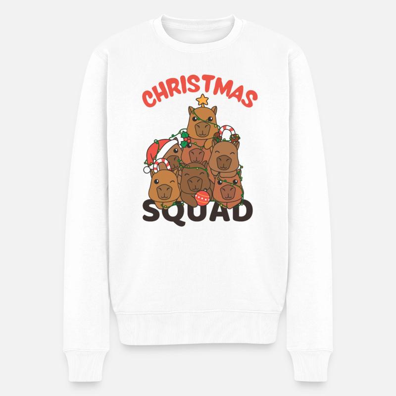 Capybara Weihnachtsbaum Christmas Squad Capybaras - Männer Premium Bio Pullover - Weiß