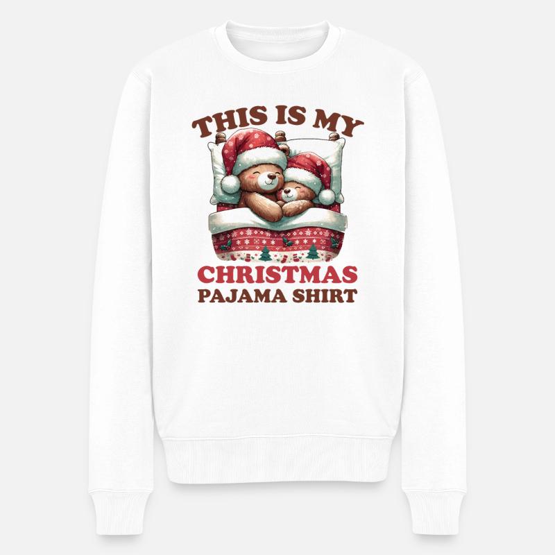 Ours Noël Pyjama Ours - Pull Premium bio Homme - blanc