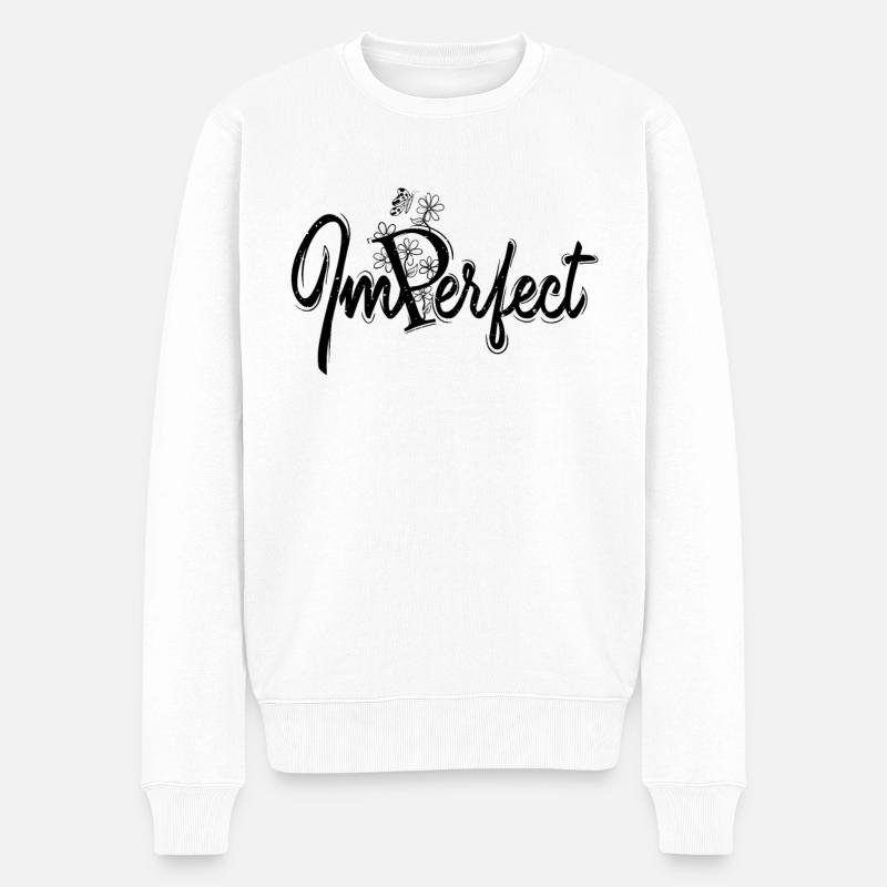 Imparfait avec des fleurs - Pull Premium bio Homme - blanc