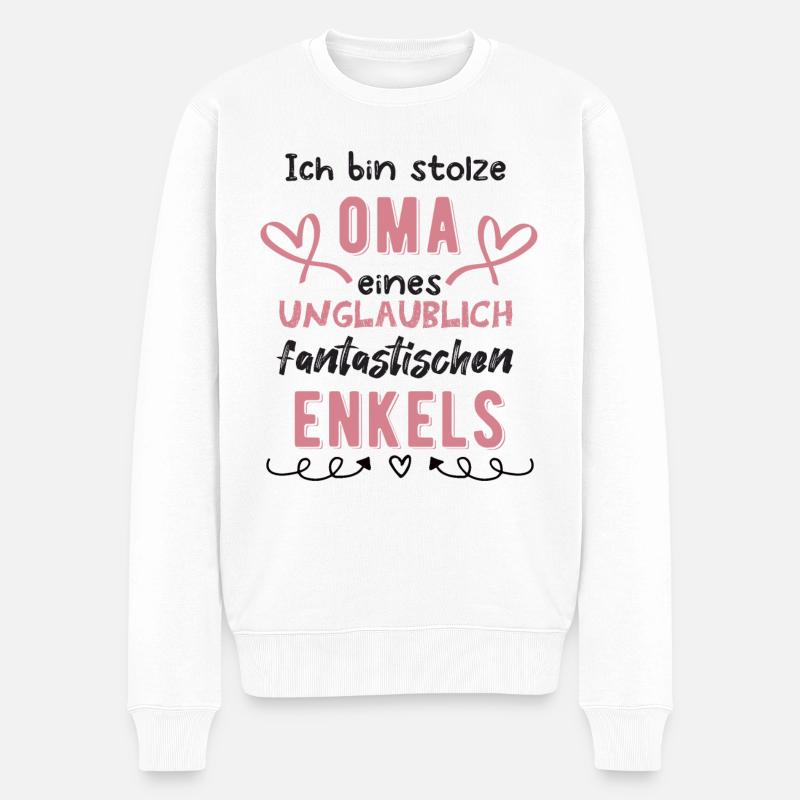 Stolze Oma - Männer Premium Bio Pullover - Weiß