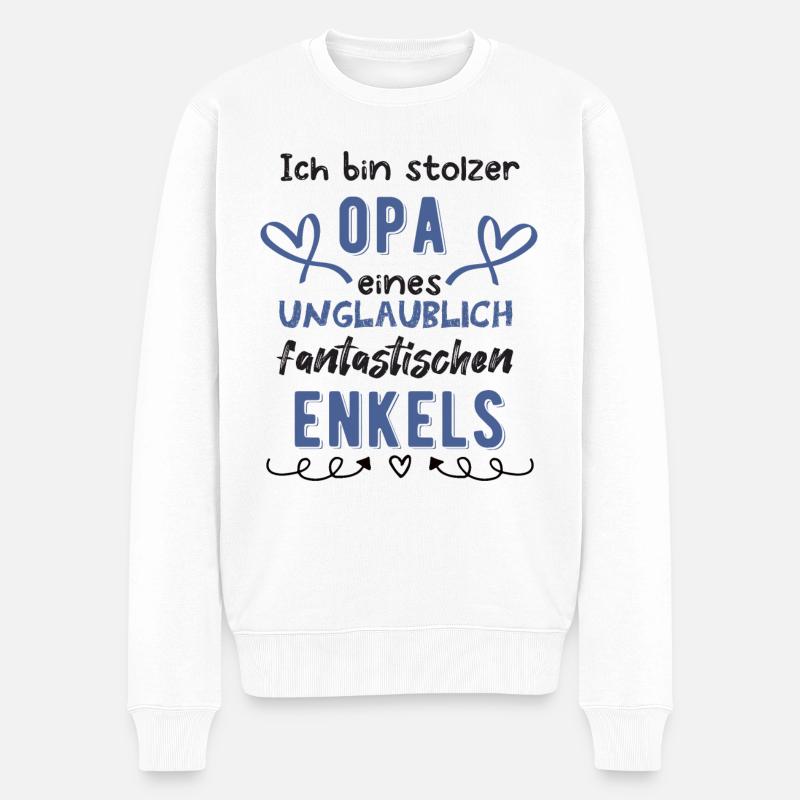 Stolzer Opa - Männer Premium Bio Pullover - Weiß