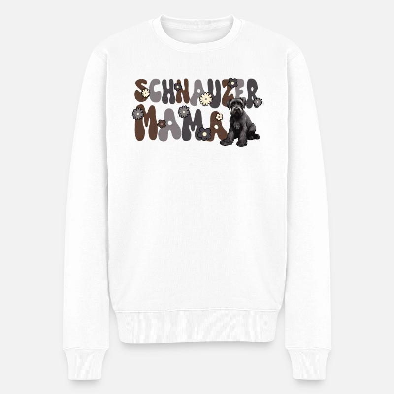 Riesenschnauzer Groovy Schnauzer Mama - Männer Premium Bio Pullover - Weiß