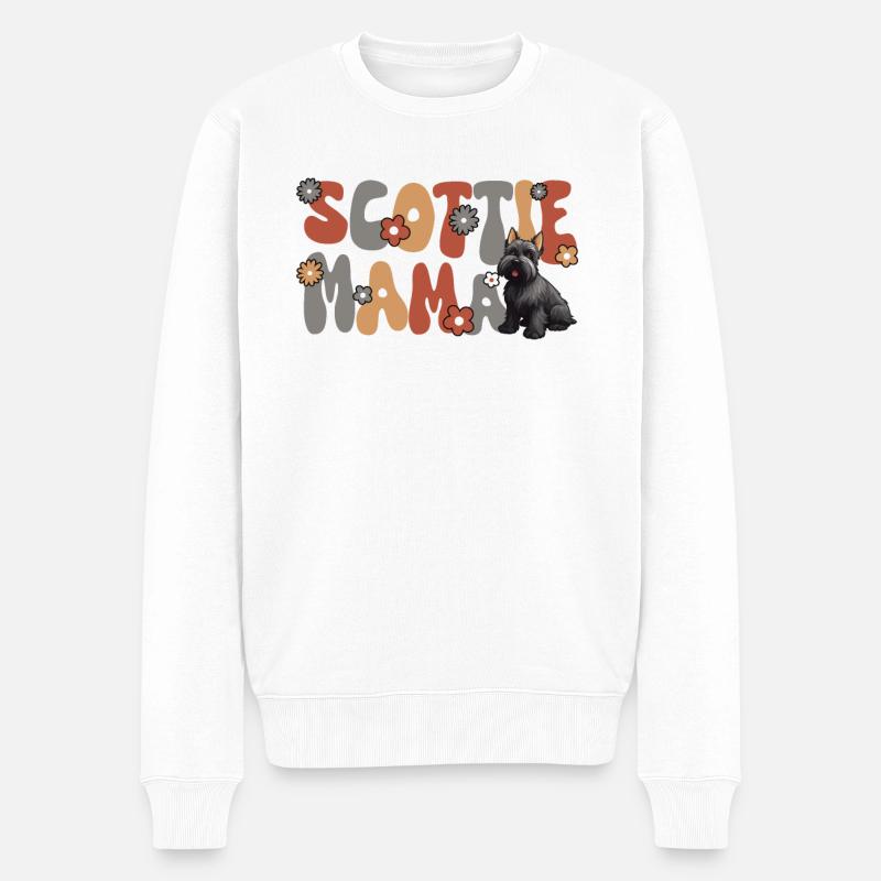 Terrier écossais Groovy Scottie Mama - Pull Premium bio Homme - blanc