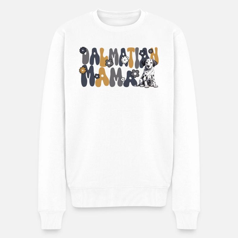 Dalmatiner Groovy Dalmatiner Mama - Männer Premium Bio Pullover - Weiß