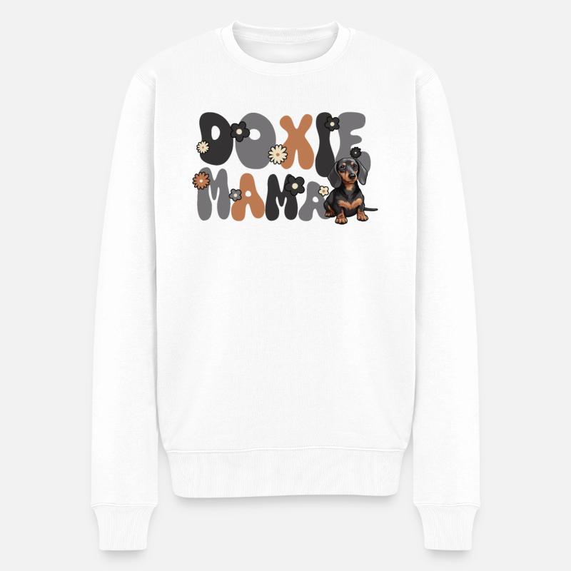 Teckel Groovy Doxie Maman - Pull Premium bio Homme - blanc