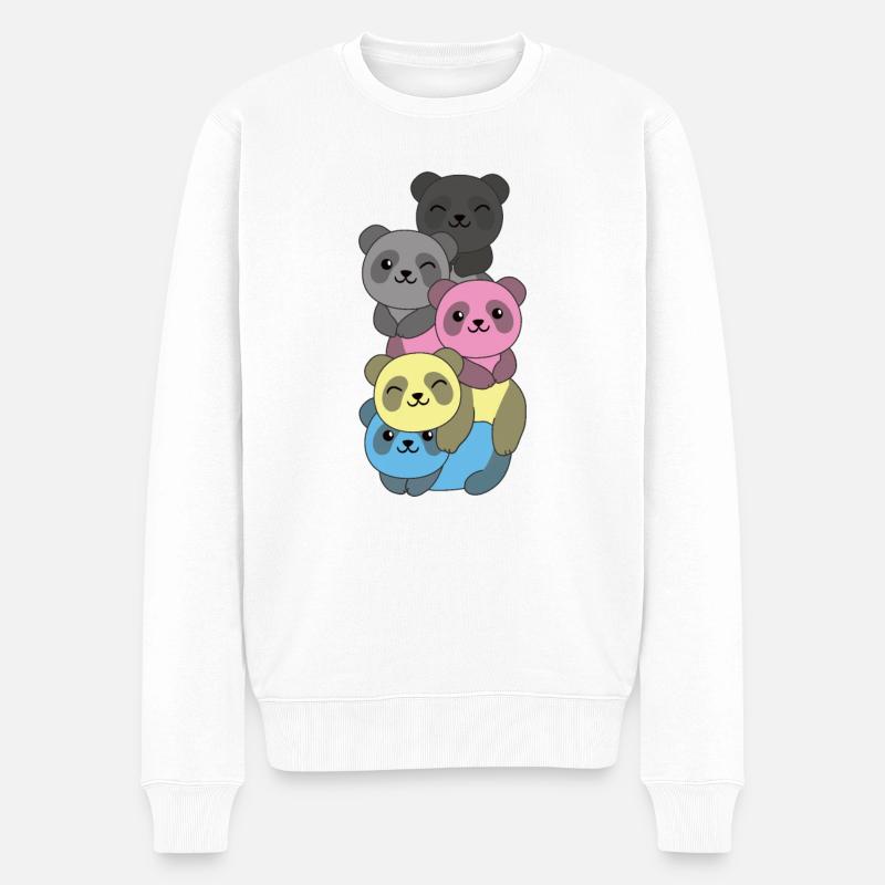 polygender Flag Pride LGBTQ süße Panda - Männer Premium Bio Pullover - Weiß