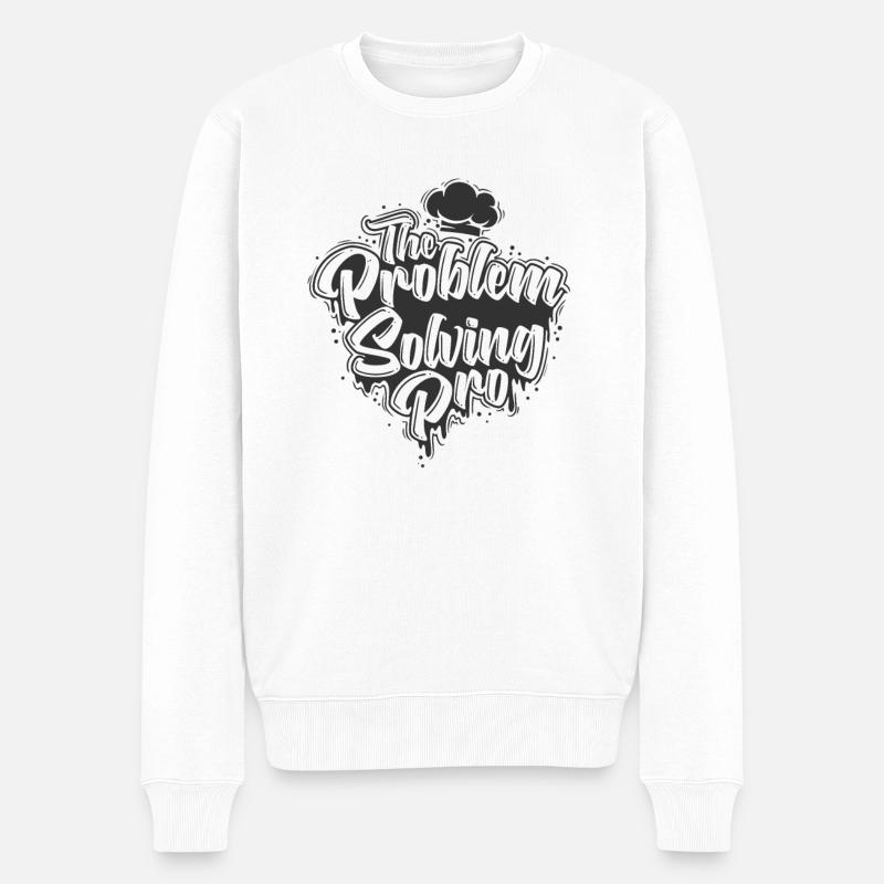 The Problem-Solving Pro - Männer Premium Bio Pullover - Weiß