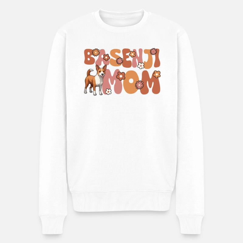 Basenji Groovy Basenji Maman - Pull Premium bio Homme - blanc