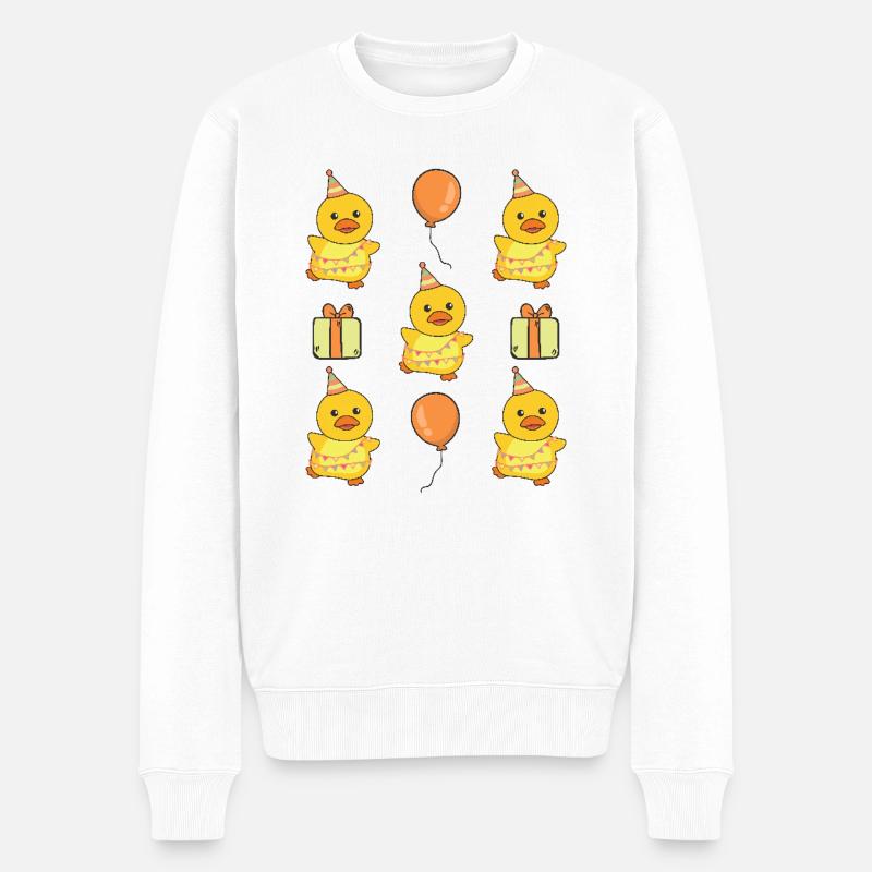Ente zum Geburtstag für Kinder ein Geschenk - Männer Premium Bio Pullover - Weiß