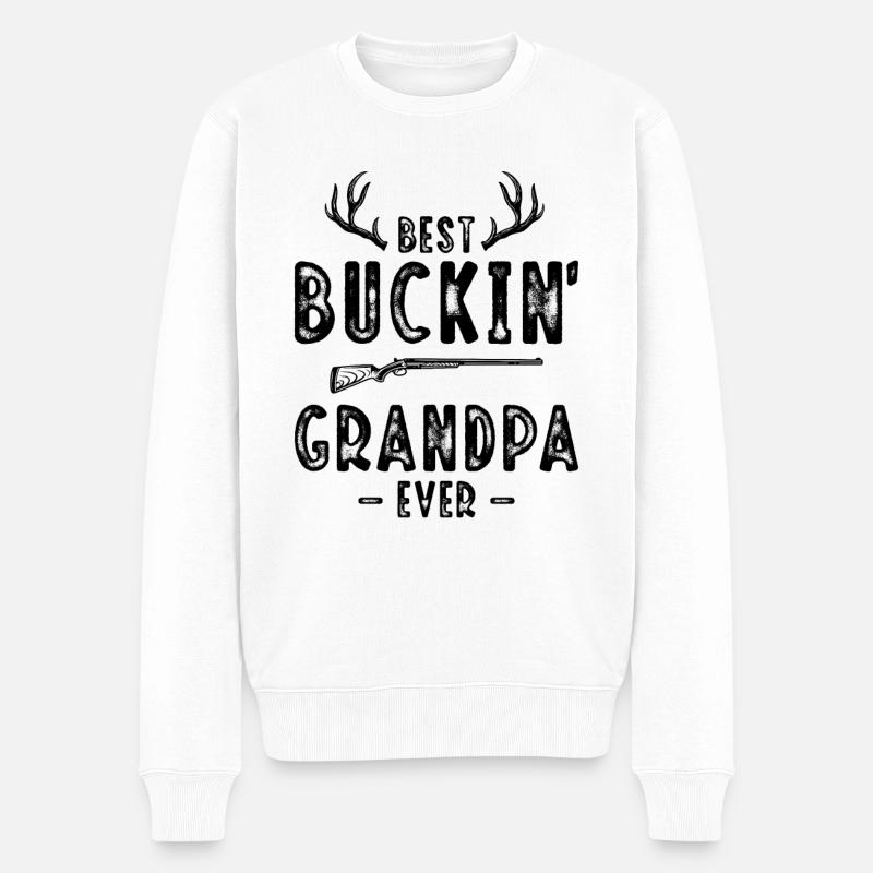 Bedste Buckin 'Bedstefar nogensinde - Økologisk premium-sweatshirt til mænd - hvid