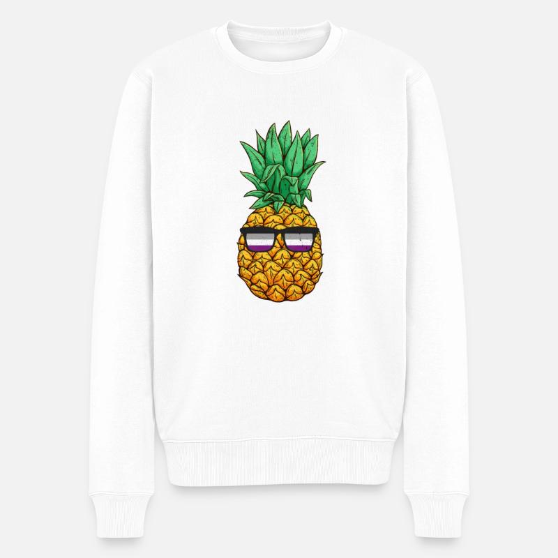 Asexual Pride Ananas Asexualität Brille - Männer Premium Bio Pullover - Weiß