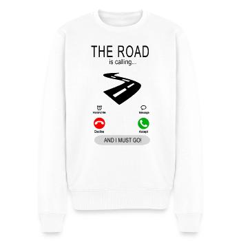 The road is calling - Road guards - Road builders - Men's Premium Organic Jumper - white - Front - Thijin (182cm)