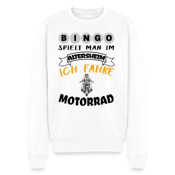 Herren / Opa ich fahre Motorrad - Opa Geburtstag - Männer Premium Bio Pullover - Weiß - Vorne - Thijin (182cm)