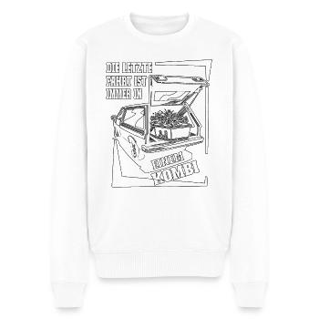 Die letzte Fahrt ist immer in einem Kombi - Männer Premium Bio Pullover - Weiß - Vorne - Thijin (182cm)