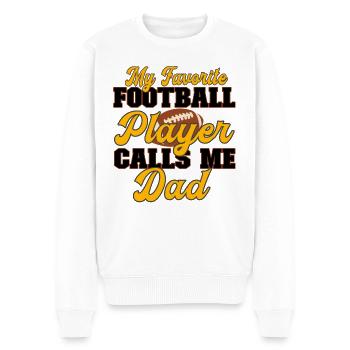 Mon joueur de football préféré m’appelle papa - Papa - Pull Premium bio Homme - blanc - Devant - Thijin (182cm)