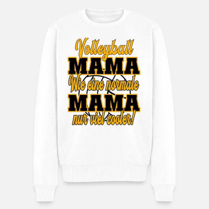 Volleyball Mama wie ein normale Mama - Volleyball - Männer Premium Bio Pullover - Weiß