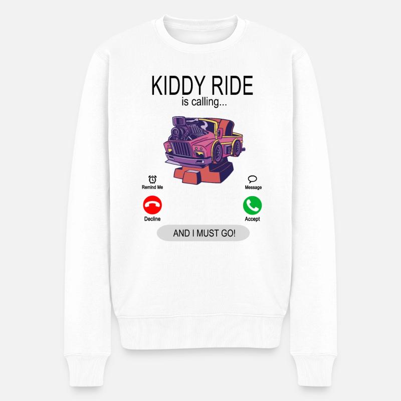 Kiddy ride is calling - Schaukelauto Wippauto - Männer Premium Bio Pullover - Weiß