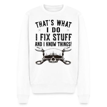 That's what I do I fix stuff - Mechanic - Men's Premium Organic Jumper - white - Front - Thijin (182cm)