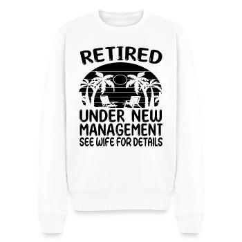 Retraités Sous la nouvelle direction - Pension de retraite - Pull Premium bio Homme - blanc - Devant - Thijin (182cm)