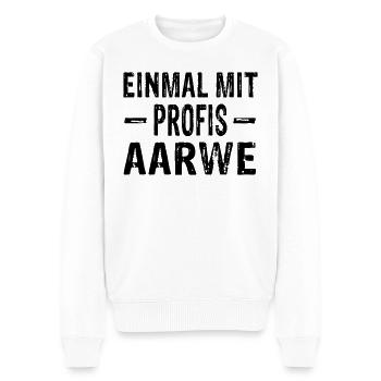 Einmal mit Profis aarwe Handwerk Arbeit Siegerland - Männer Premium Bio Pullover - Weiß - Vorne - Thijin (182cm)