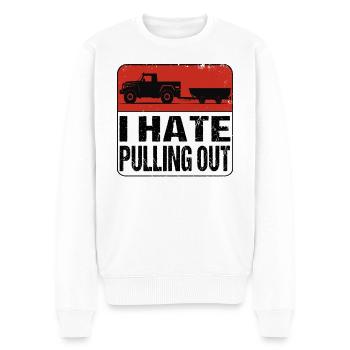 Vintage I hate pulling out - Boot fahren Kapitän - Männer Premium Bio Pullover - Weiß - Vorne - Thijin (182cm)