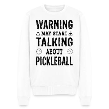 L’avertissement peut commencer à parler du joueur de pickleball - Pull Premium bio Homme - blanc - Devant - Thijin (182cm)