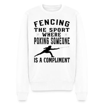 L’escrime est un sport où l’on pique les gens - Pull Premium bio Homme - blanc - Devant - Thijin (182cm)