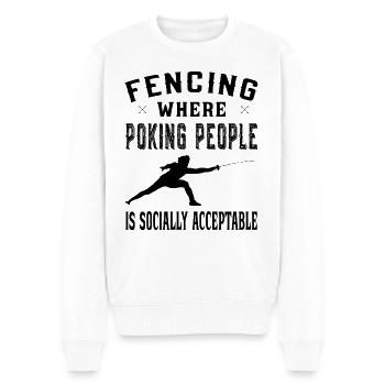 Clôtures où piquer les gens est socialement acceptable - Pull Premium bio Homme - blanc - Devant - Thijin (182cm)