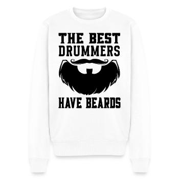 The best drummers have beards Drums - Men's Premium Organic Jumper - white - Front - Thijin (182cm)