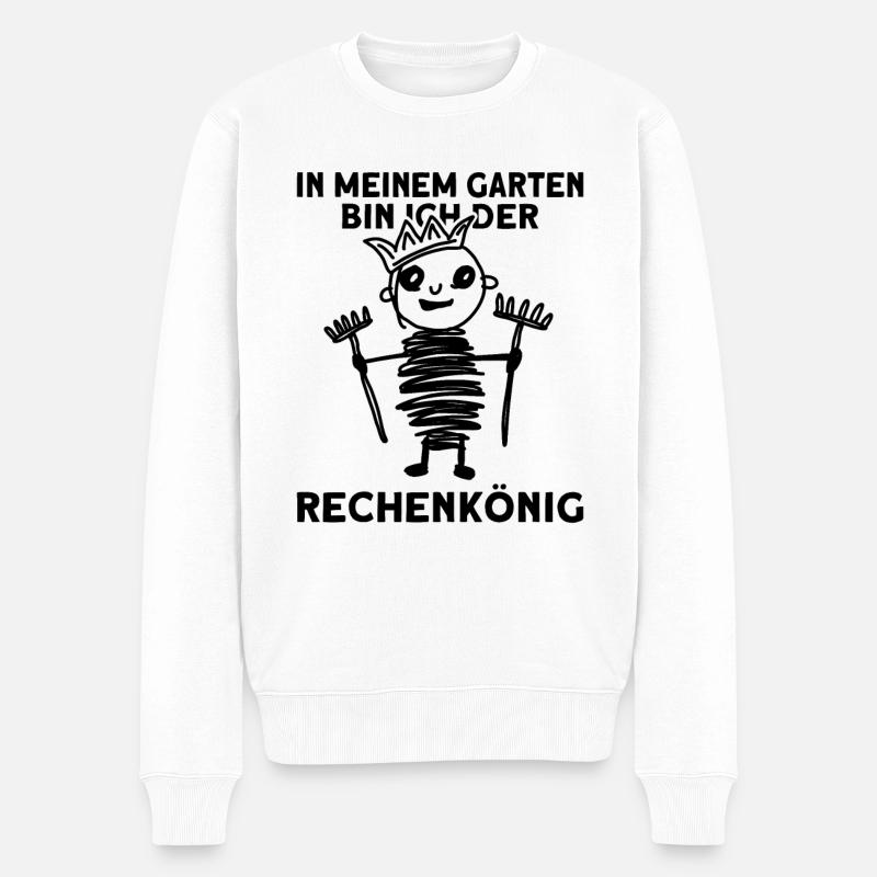 Garten Gärtner Rechen Rechenkönig - Männer Premium Bio Pullover - Weiß