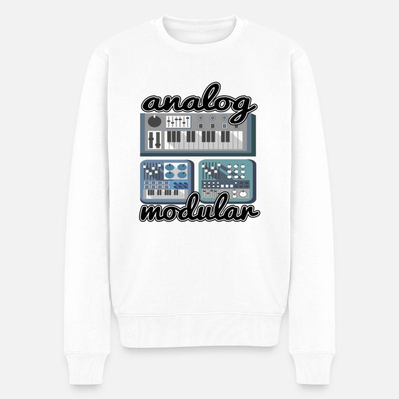 Modular Synthesizer Synth Vintage Retro Analog - Männer Premium Bio Pullover - Weiß