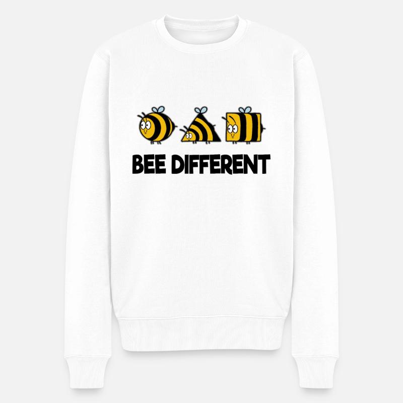 Bee Different Bienen Biene Imker Honig lustig süß - Männer Premium Bio Pullover - Weiß
