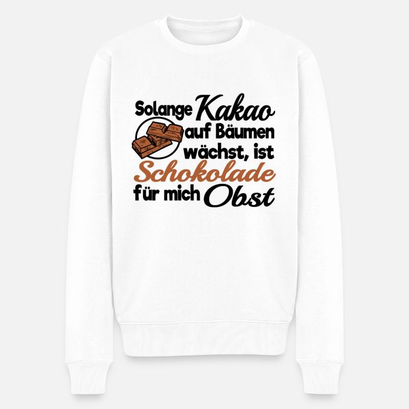 Solange Kakao auf Bäumen wächst Schokolade Obst - Männer Premium Bio Pullover - Weiß