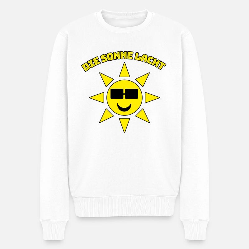 Die Sonne Lacht - Männer Premium Bio Pullover - Weiß