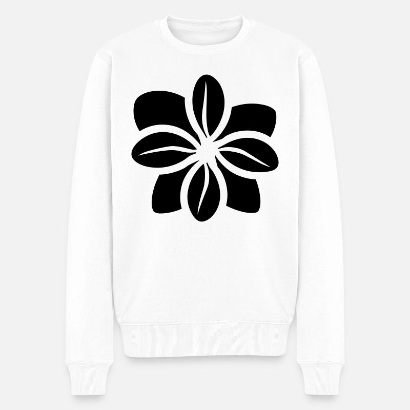 Blume - Männer Premium Bio Pullover - Weiß