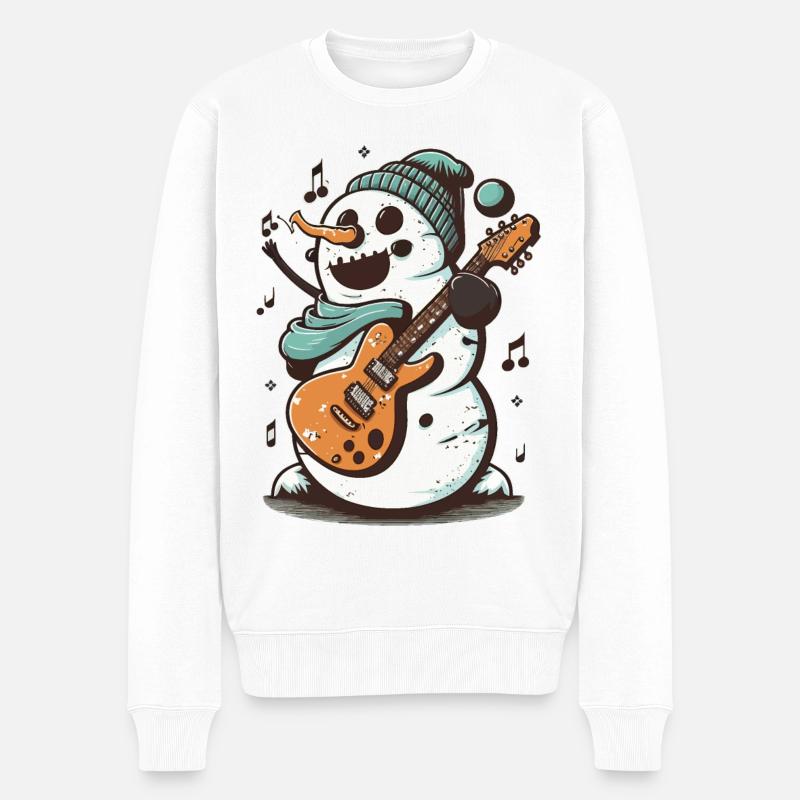 Bear Bookworm - Männer Premium Bio Pullover - Weiß