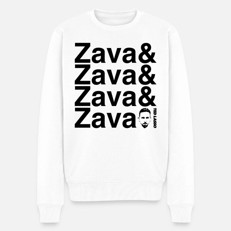 Ted Lasso Zava Schriftzug Schwarz - Männer Premium Bio Pullover - Weiß