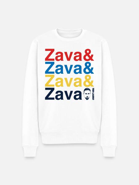 Ted Lasso Zava Schriftzug Bunt - Männer Premium Bio Pullover - Weiß