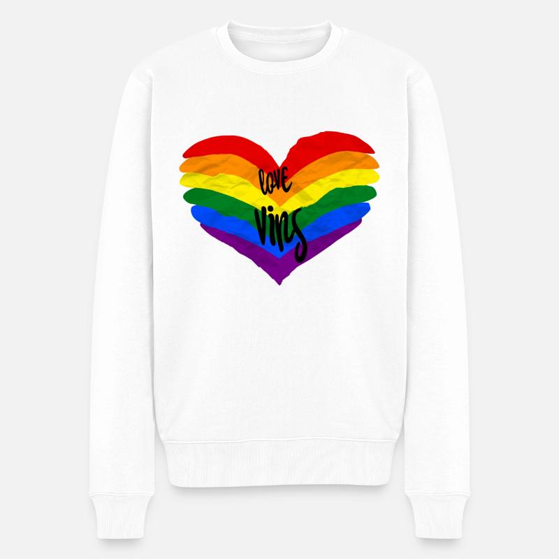 Pride LGBT-Liebe gewinnt - Männer Premium Bio Pullover - Weiß
