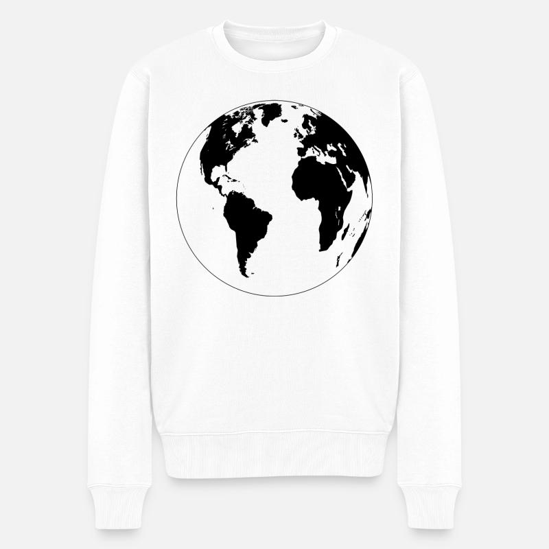 One World 2 - Männer Premium Bio Pullover - Weiß