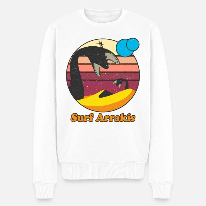 Surf Arrakis Rétro Graphique - Pull Premium bio Homme - blanc