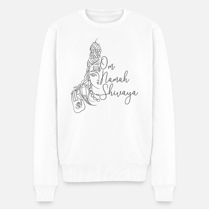 Om Namah Shivaya - Männer Premium Bio Pullover - Weiß
