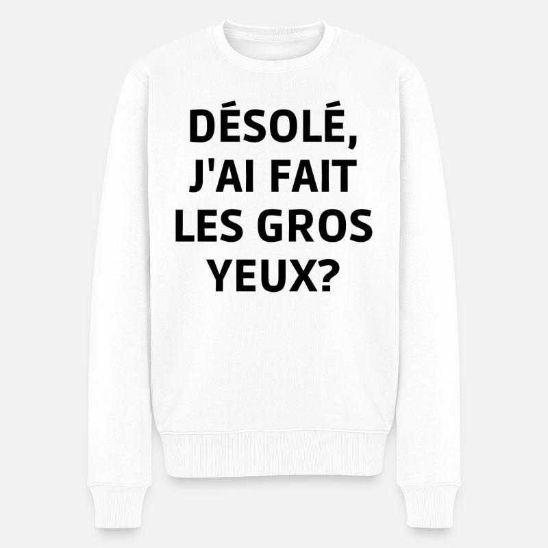 les gros yeux - Pull Premium bio Homme - blanc