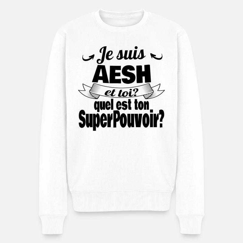 je suis aesh - Pull Premium bio Homme - blanc