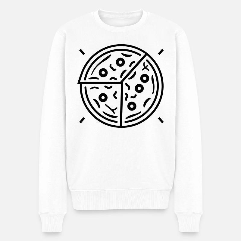 pizza - Pull Premium bio Homme - blanc