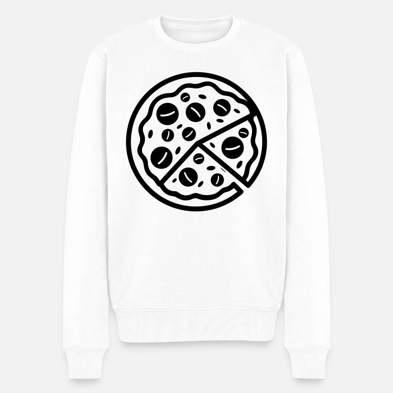 Pizza - Männer Premium Bio Pullover - Weiß