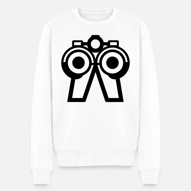 Fernglas - Männer Premium Bio Pullover - Weiß