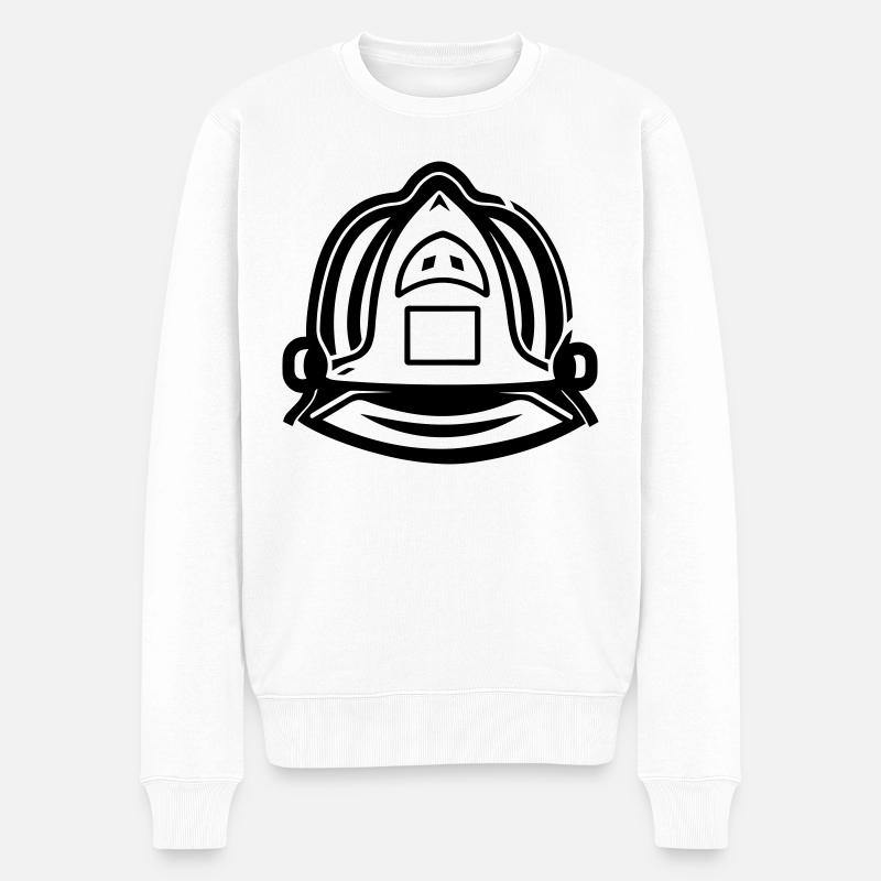 Feuerwehrhelm - Männer Premium Bio Pullover - Weiß