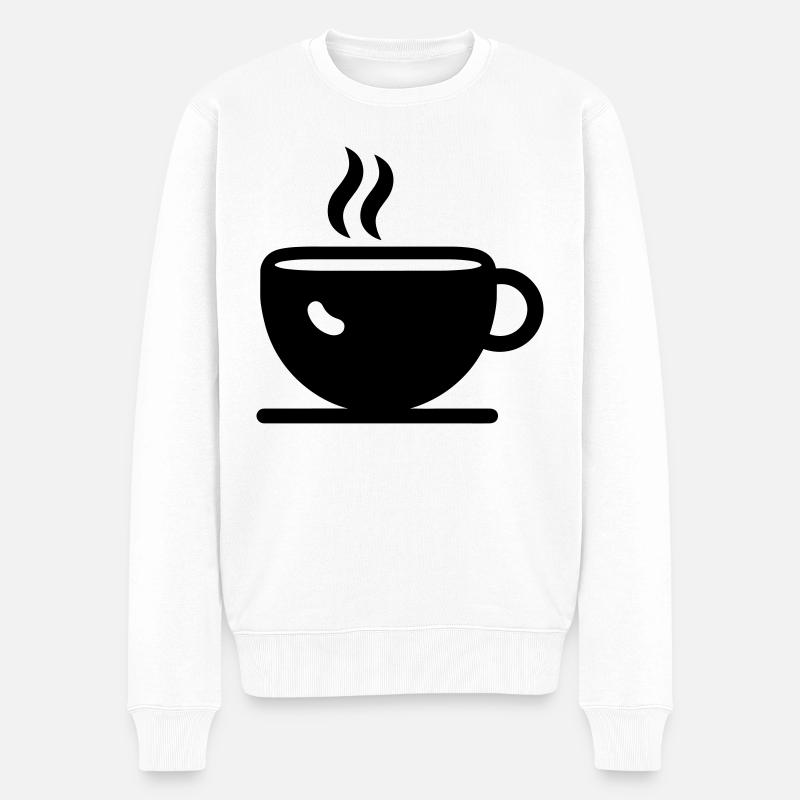 Kaffee - Männer Premium Bio Pullover - Weiß