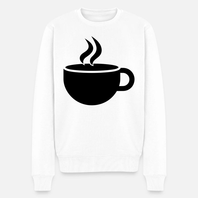 Café - Pull Premium bio Homme - blanc